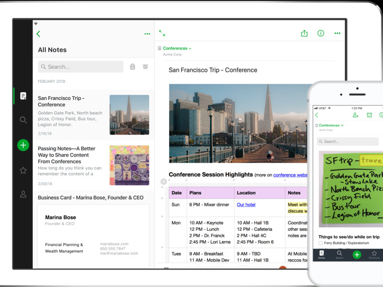 Evernote auf iPad und iPhone