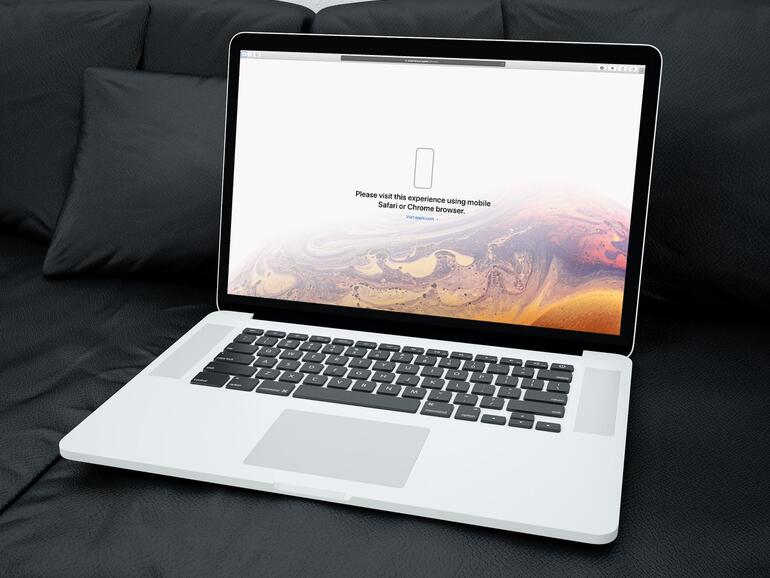 experience.apple/iphone geht nur mit dem mobilen Browser