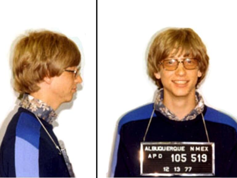 Polizeifoto von Bill Gates (Microsoft) wegen Fahrens ohne Führerschein