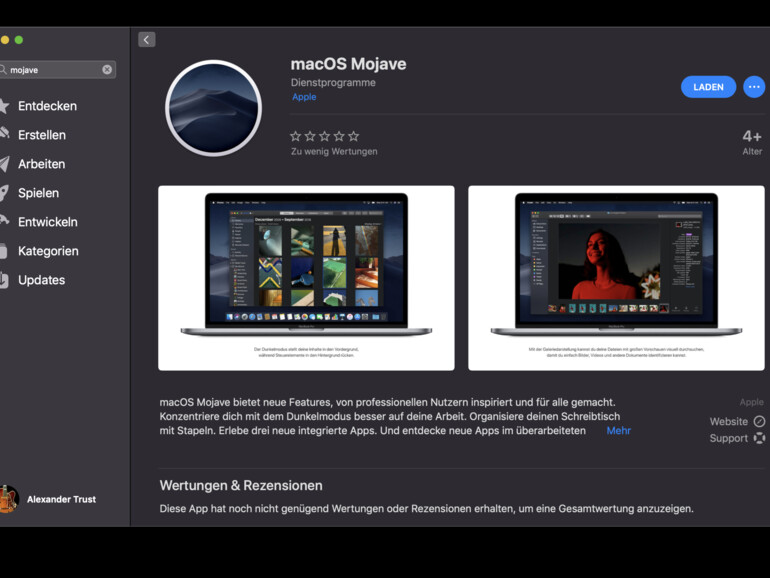 macOS Mojave im Mac App Store herunterladen