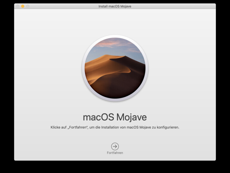 Installationsprogramm für macOS Mojave