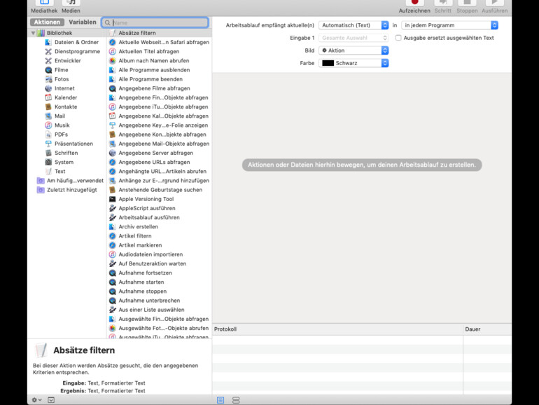 ... dann einen Ablauf hinzufügen.