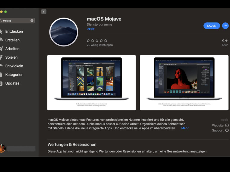 macOS Mojave im Mac App Store