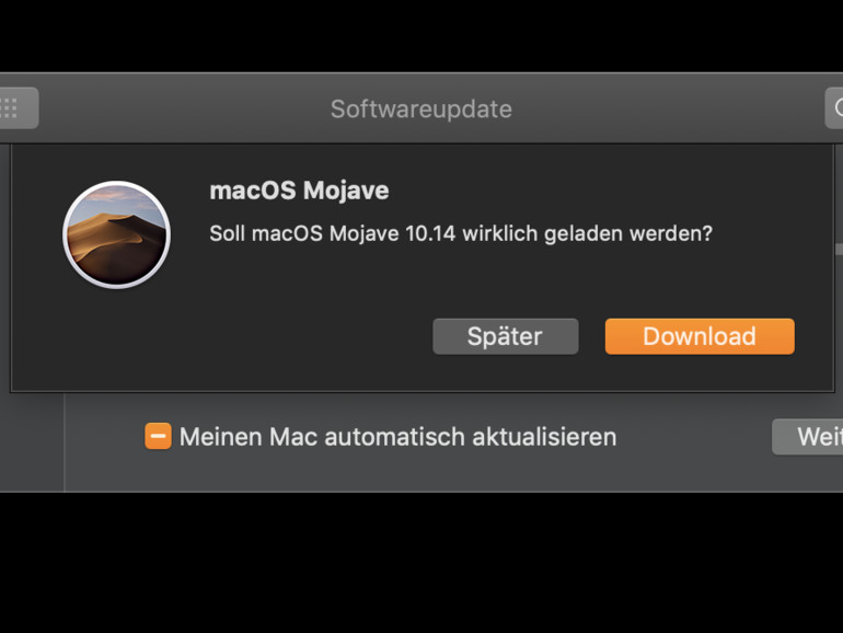 Download von macOS Mojave