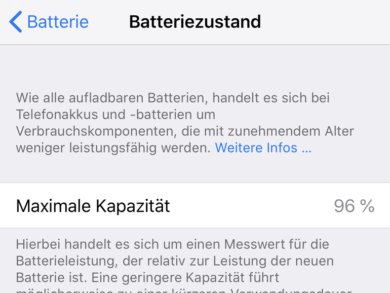 Batteriezustand des iPhones prüfen
