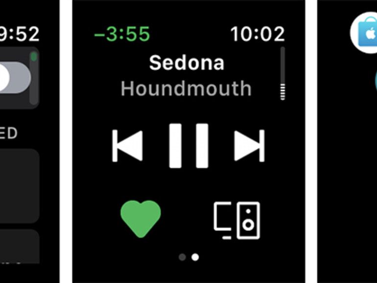 Bilder der Apple-Watch-App von Spotify