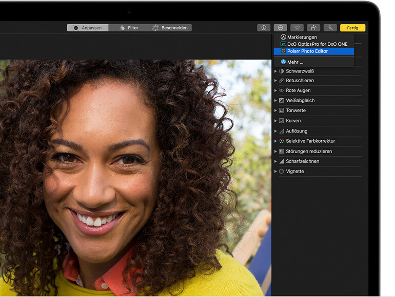 Erweiterungen in der Fotos-App