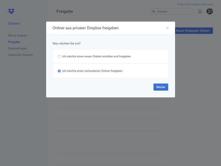 Ordner aus privater Dropbox freigegeben