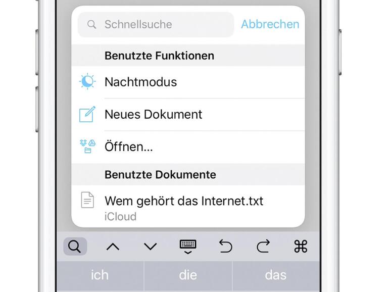 iA Writer auf dem iPhone