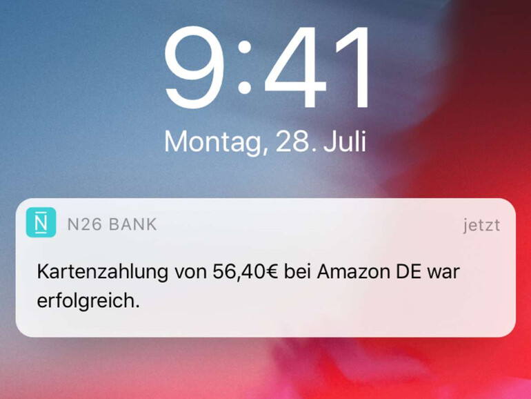 Push-Benachrichtigungen über Transaktionen bei N26