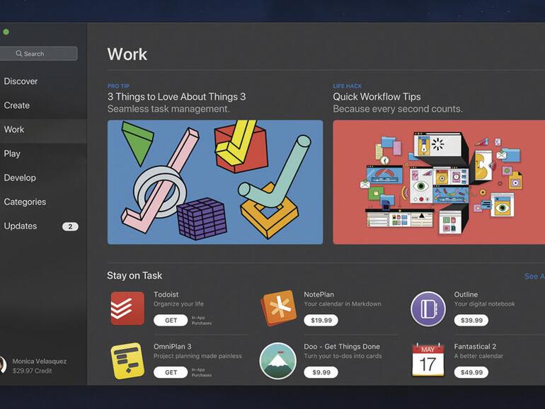 Screenshot des neuen Mac App Store