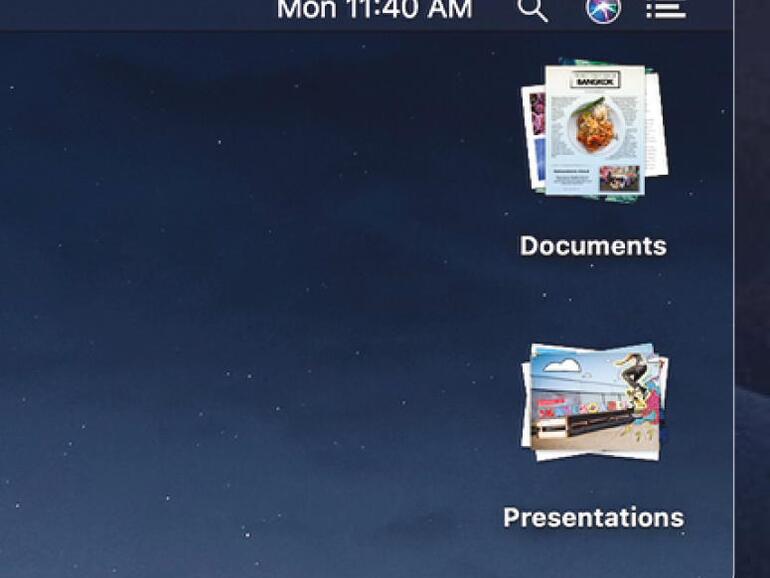Ordnung mit Stapeln auf dem Desktop