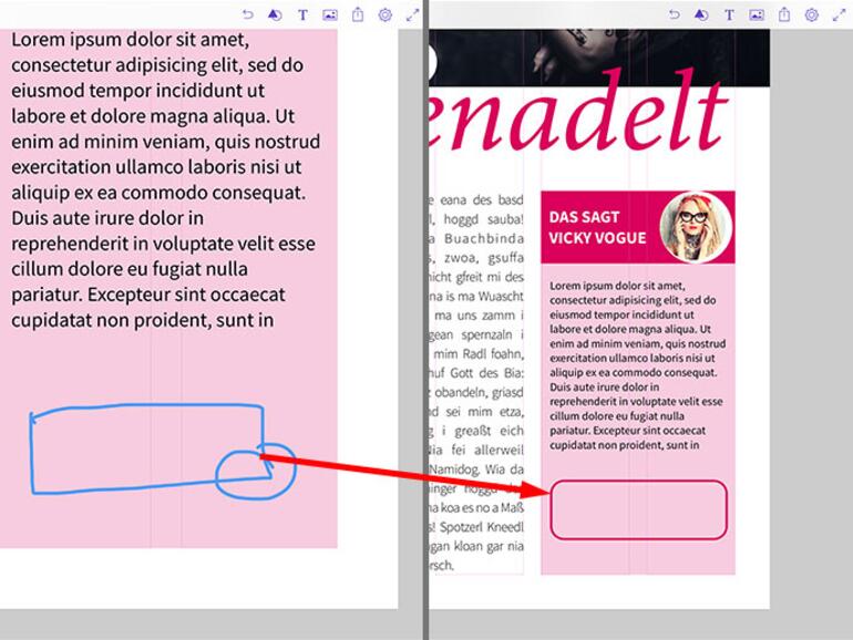 Zeichnen Sie ein Rechteck mit einem Kreis in der unteren rechten Ecke, um ein Rechteck mit abgerundeten Ecken zu erstellen. Sie können Elemente auch mit Konturen versehen.