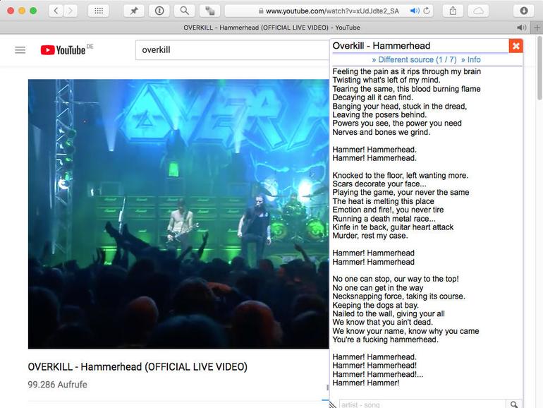 Lautstark mitsingen erlaubt: Lyrics Here macht es auf allen wichtigen Webbrowsern möglich.