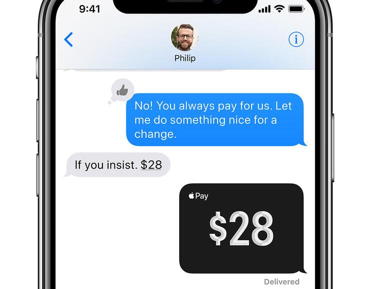 Apple Pay überweist in den USA Geld an andere Nutzer per iMessage.
