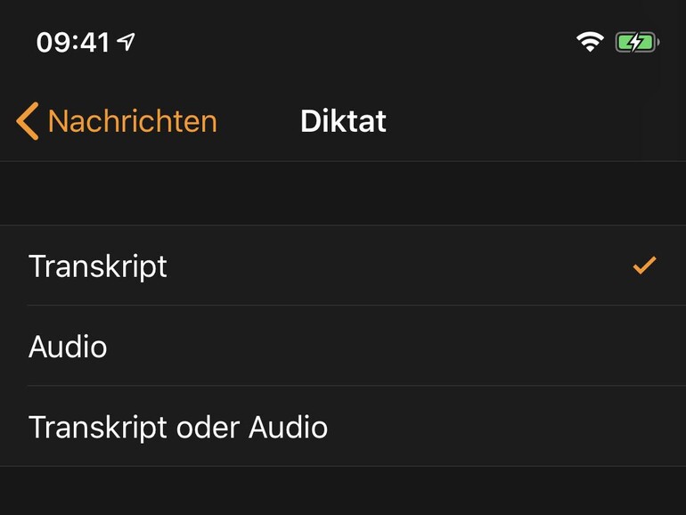 Texte für Nachrichten diktieren