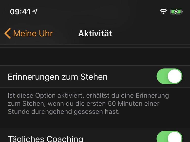 Steh-Erinnerungen deaktivieren