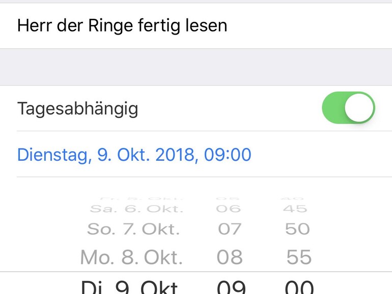 Erinnerungen mit Fristen versehen