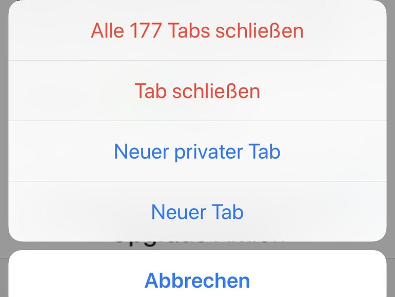 Alle Safari-Tabs schließen