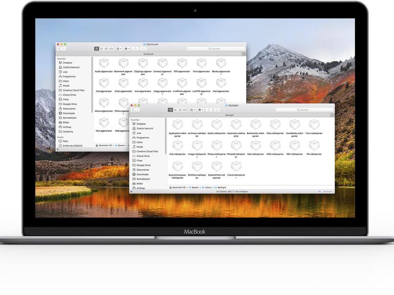 Quick Look und Spotlight erweitern