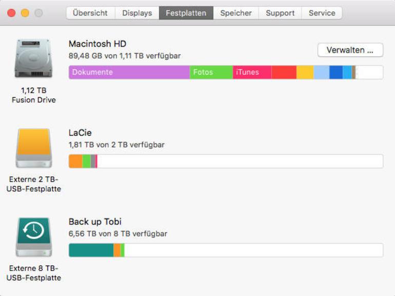 Speicherplatz am Mac