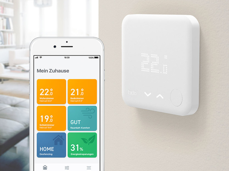 Smart: Die Tado-App stellt die Heizung an, wenn Sie sich Ihrem Zuhause nähern – und schaltet sie nachts auf Wunsch ab.