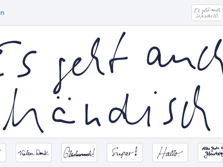 Handschriftliche Nachrichten verfassen