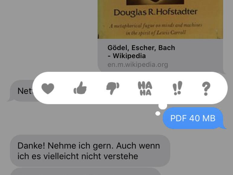 Schnelle Reaktionen mit Tapbacks