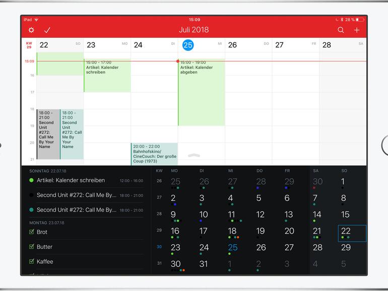 Fantastical 2 auf dem iPad
