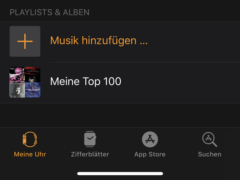 Musik fügen Sie über die Watch-App am iPhone hinzu