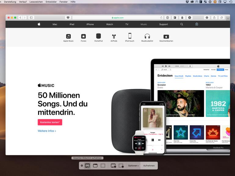 Screenshots und Screencasts mit macOS Mojave aufzeichnen