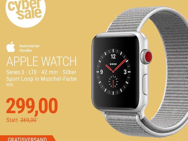 Series 3 Apple Watch in Silber mit Sport Loop