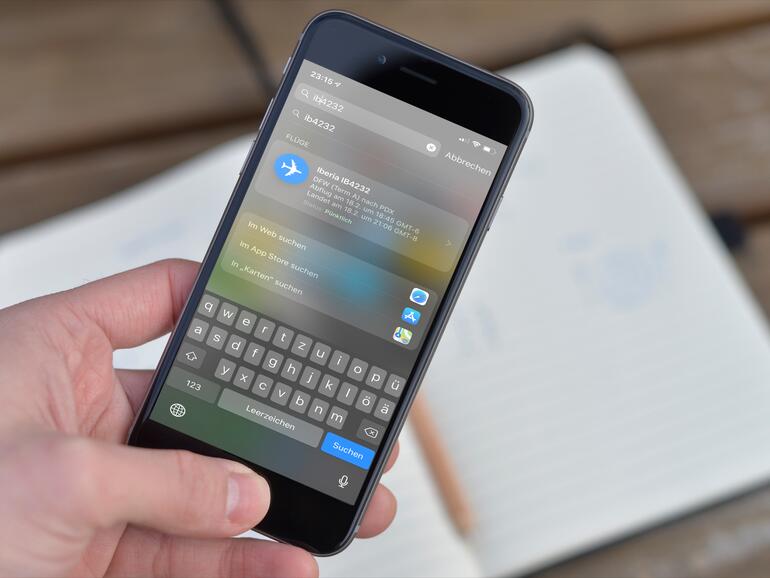 Flugdaten am iPhone abrufen