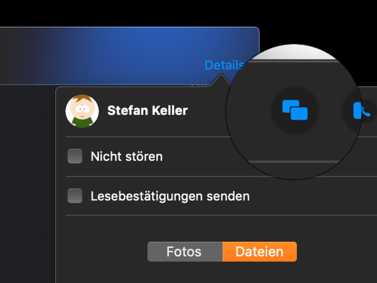 Details in der Nachrichten-App