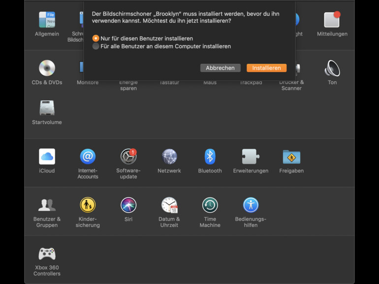 Brooklyn-Bildschirmschoner installieren