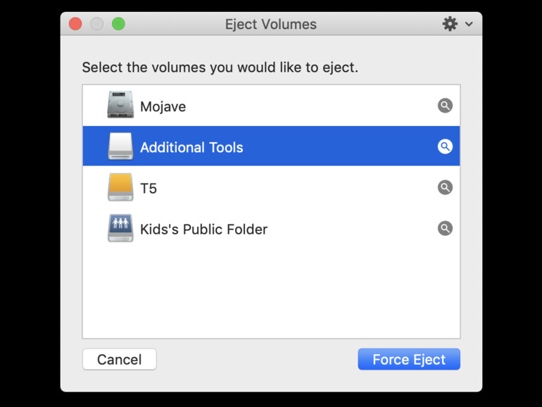 Volumen auswerfen mit Ejector