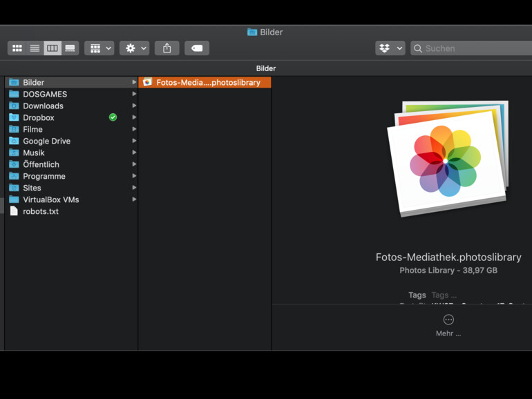 Fotomediathek im Finder