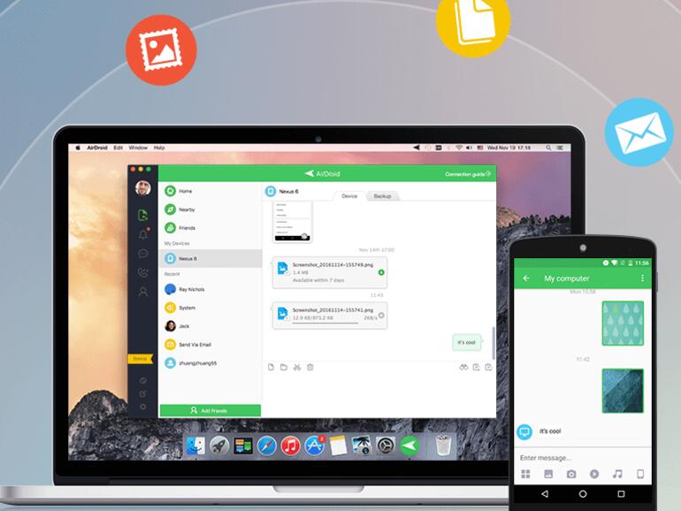 Verschieben Sie Dateien zwischen den Geräten