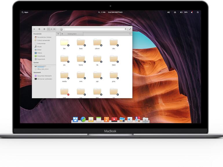 Die Benutzeroberfläche des alternativen Betriebssystems Elementary OS.