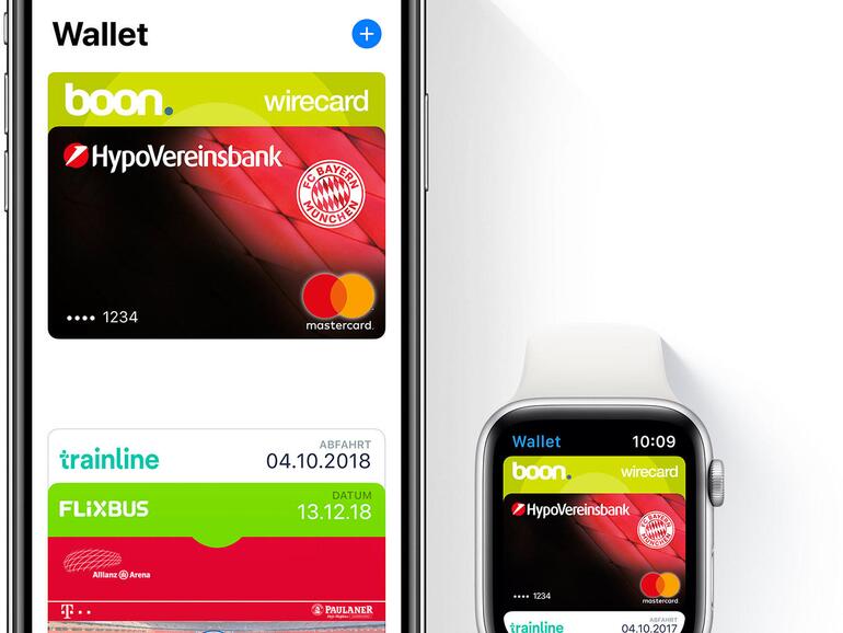 Apples Wallet auch mit Kreditkarten. Banking bedarf hoher Sicherheitsstandards.