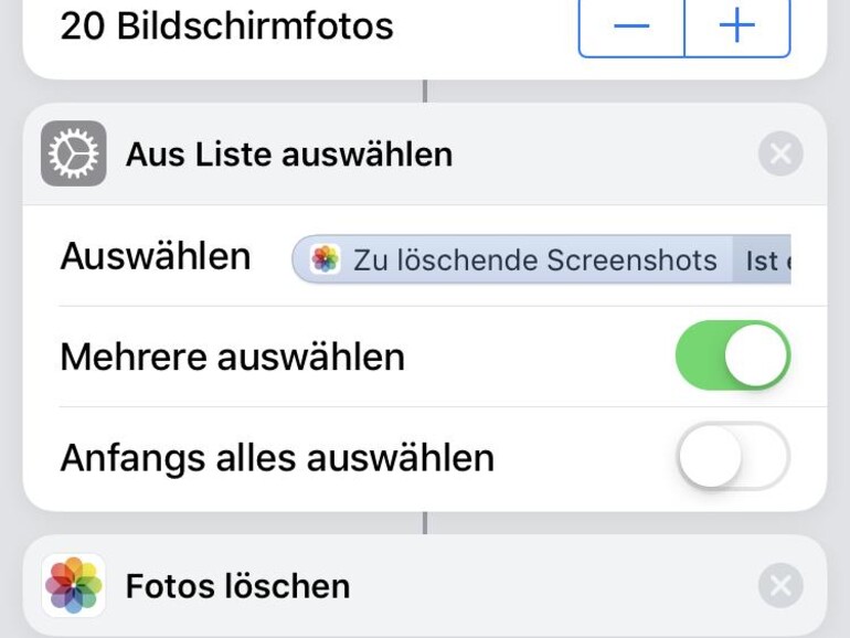 Screenshots aufräumen