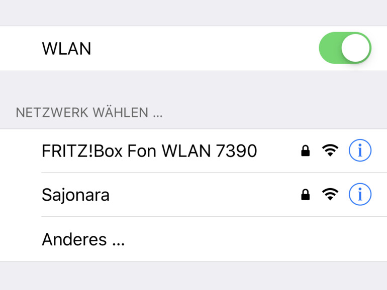 Informationen zum WLAN-Netzwerk in Erfahrung bringen