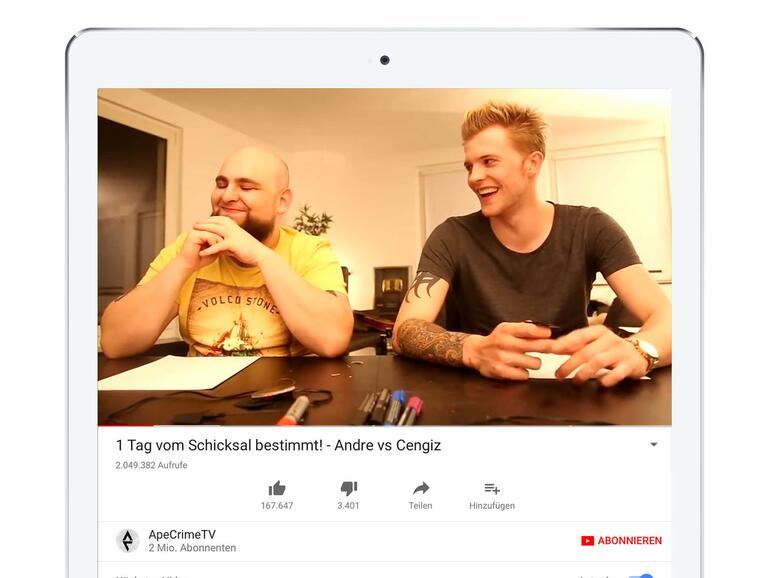 YouTube-App auf dem iPad