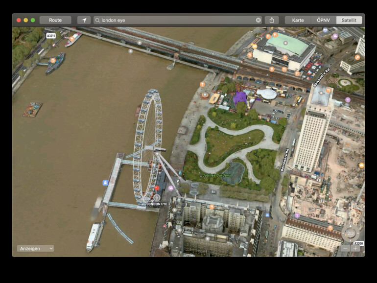 London Eye in Apples Karten-App