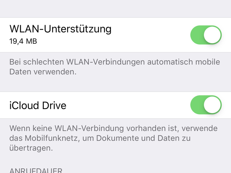 Wie viel Datenvolumen verbraucht die WLAN-Unterstützung?