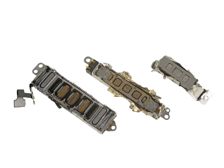 Die Taptic Engine im iPhone 7, 6S und 6 - von links nach rechts