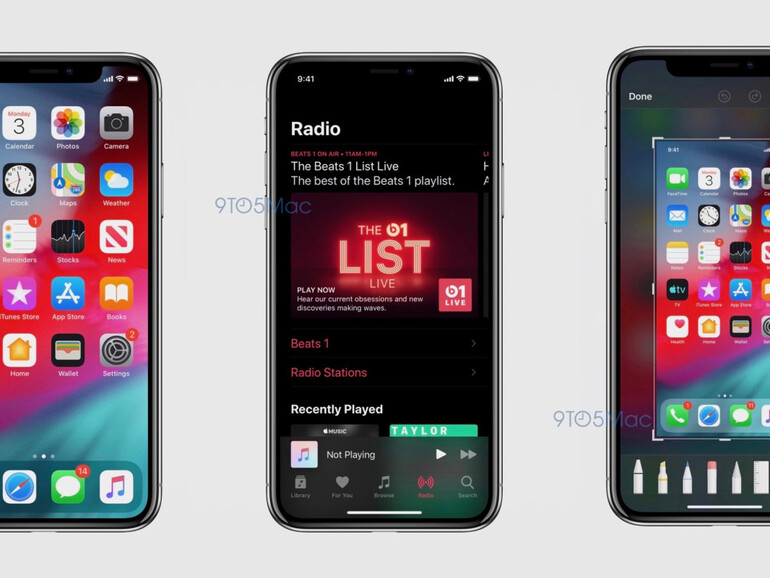 Der Dark Mode zeigt sich erstmals auf einem Screenshot