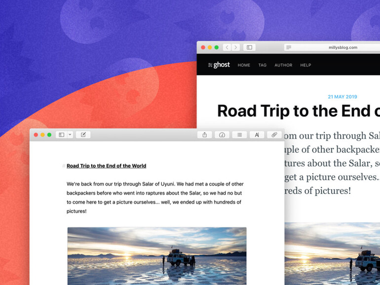Ulysses erlaubt jetzt das Veröffentlichen für Ghost-Blogs