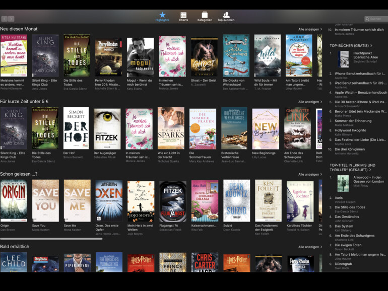 In der Bücher-App auf dem Mac verzichtet Apple lieber gleich ganz auf Hörbücher. Schade. Deshalb landen diese nämlich in iTunes.