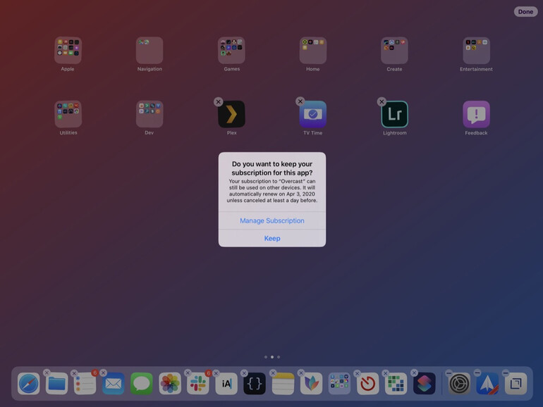 Screenshot aus iOS 13 auf dem iPad